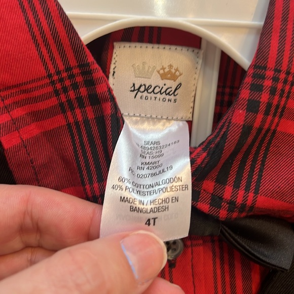 New Handsome Red Plaid 4 Piece Boys Dress Cloths - Picture 5 of 5